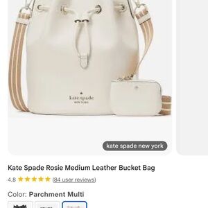 Kate Spade Cream Leather Shoulder Bag with Drawstring Closure NWT